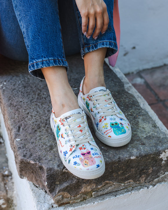 mumka-Calzado-mujer-Zapatillas Cat, Nap, Eat, Repeat