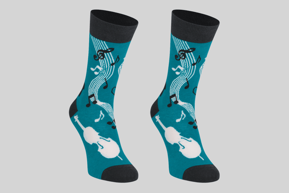 mumka-Calcetines-mujer-Calcetines Media Caña Music Blue Talla 41-46